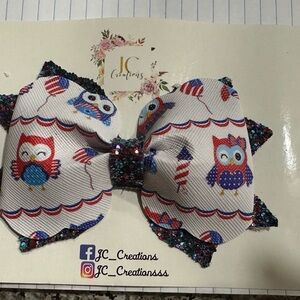 Kids Owl Hair Bow - Multicolor